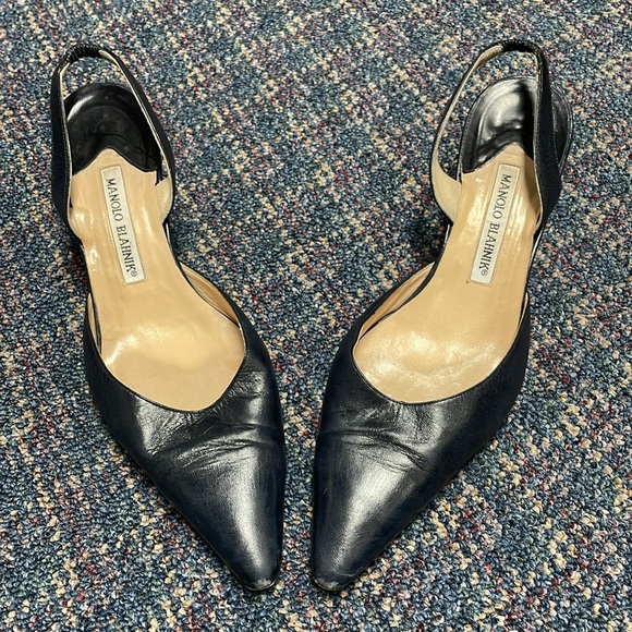 Preloved Manolo Blahnik dark blue heel size 39 - Picture 3 of 17